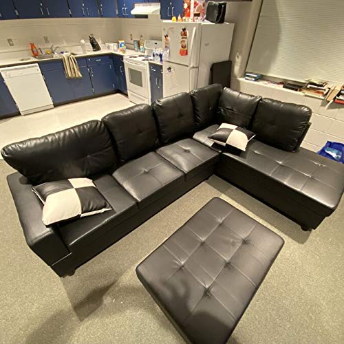 3 PCS Living Room Set, Sectional Sofa Set, L-Shape Couch in Home