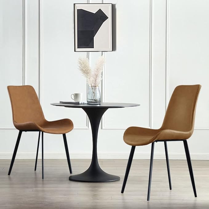 Dining Chairs Set of 4, Modern Kitchen & Dining Room Chairs, Upholstered Faux Leather