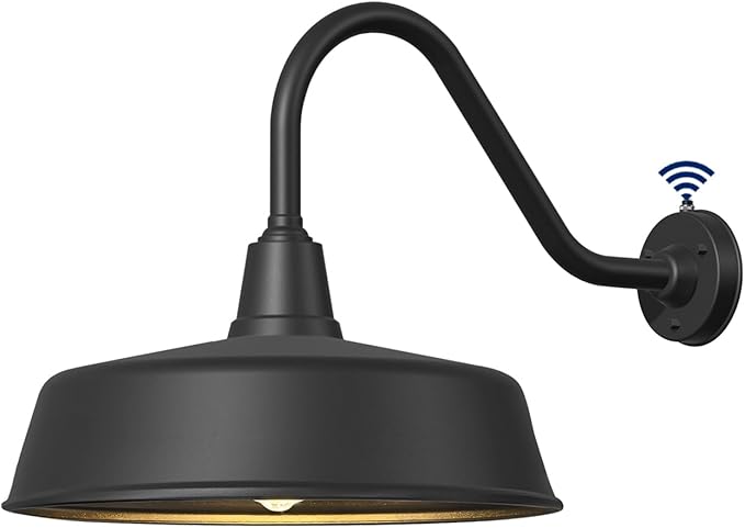 21 Inch Large Outdoor Gooseneck Barn Lights from Dusk to Dawn, Extended Arm Classic