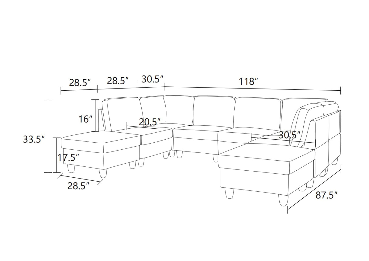 Oversized Modular Sectional Couches for Living Room