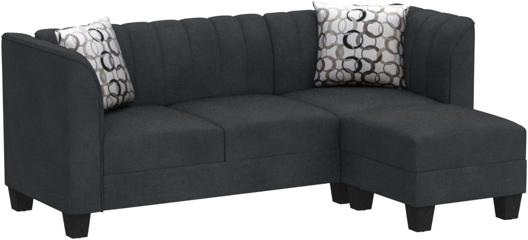 Upgraded Convertible Sectional Sofa Couch, 3 Seat L Shaped Sofa with High Armrest Linen Fabric Small