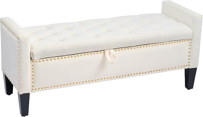 Upholstered Button Tufted End of Bed Bench