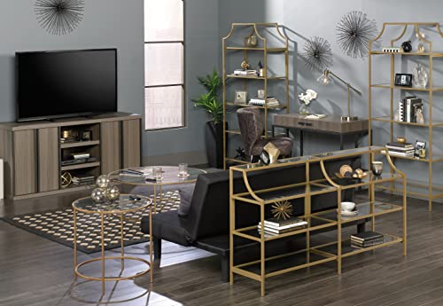 International Lux Round Side Table, in Satin Gold Finish