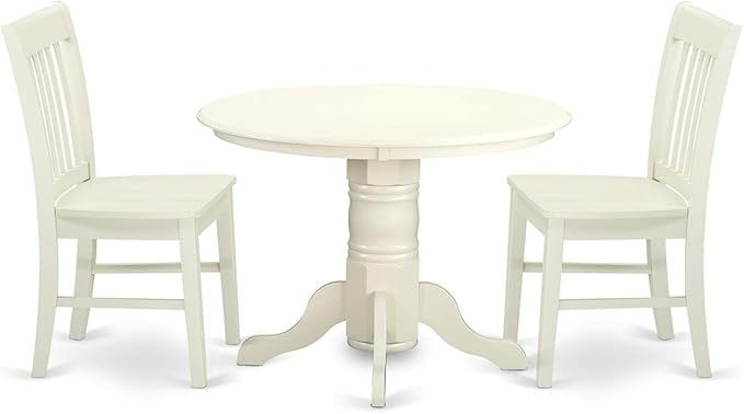 SHNO5-BLK-W 5 Piece Dining Set Includes a Round Dining Room Table with Pedestal and 4
