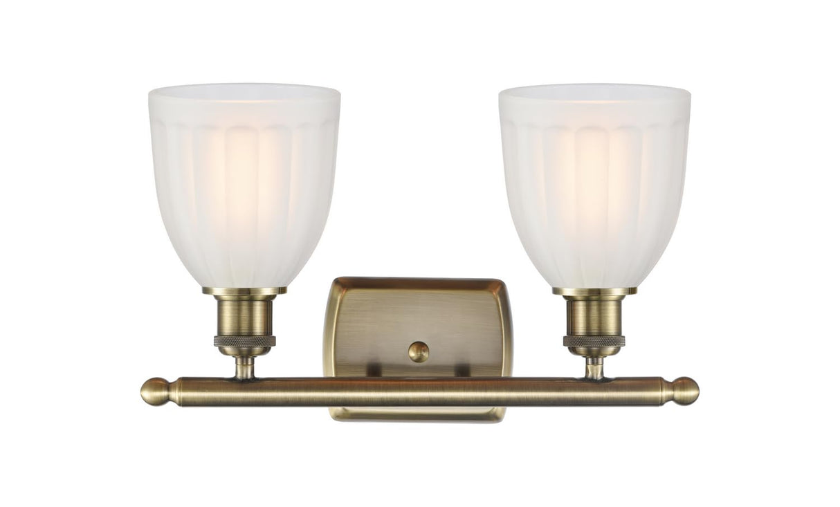 516-2W-AB-G441 Transitional Two Light Bath Vanity from Ballston Collection in Brass