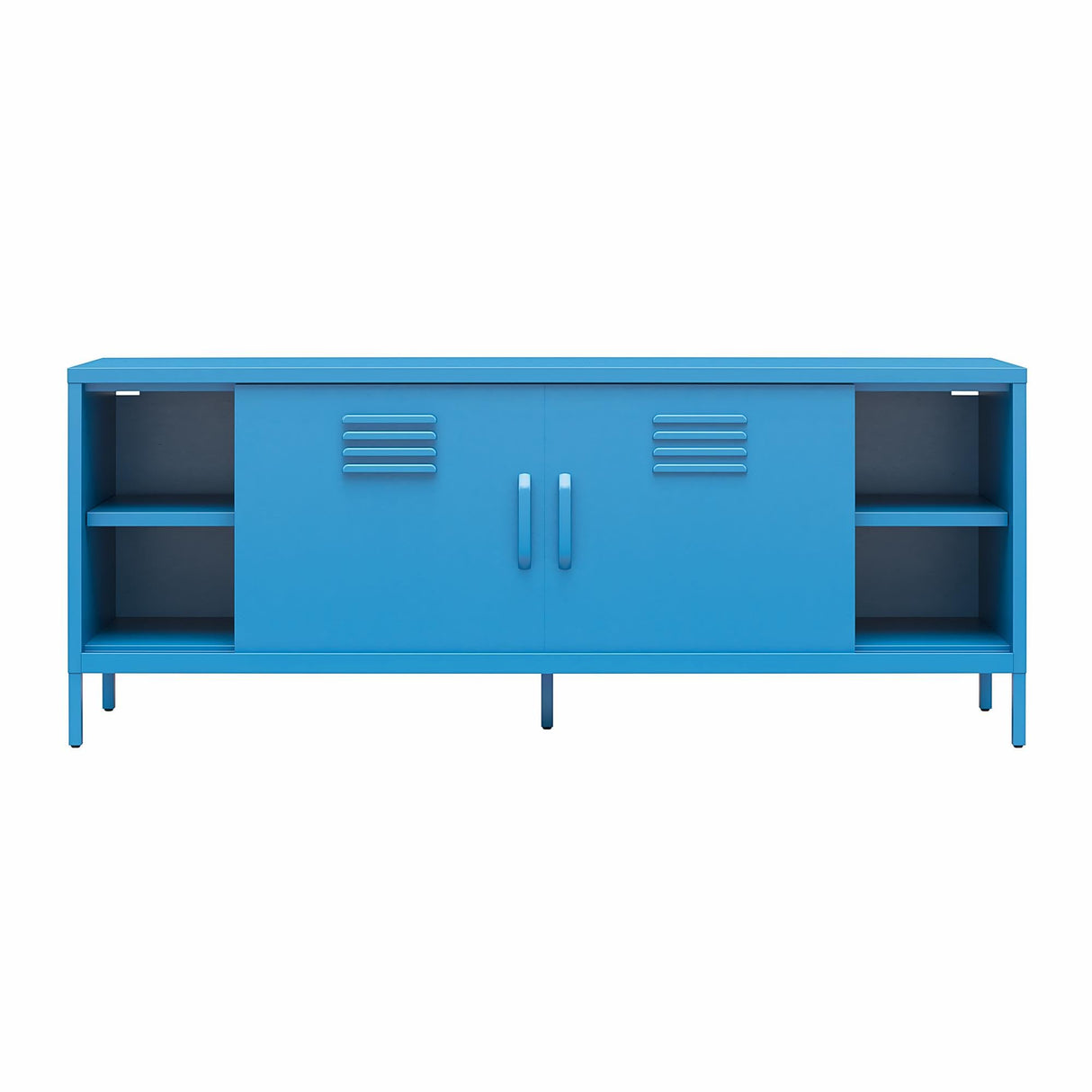 Cache Metal Locker-Style TV Stand for TVs up to 65", Bright Blue