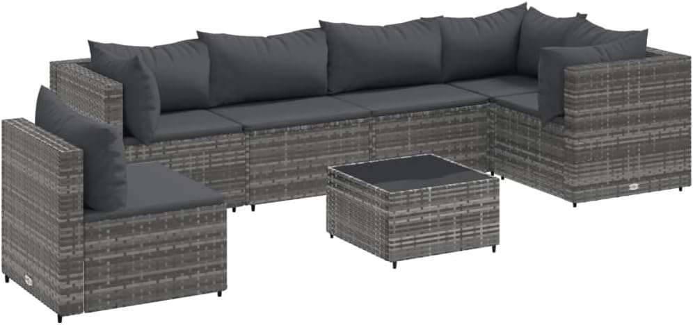 Comfortable and Stylish 7 Piece Patio Lounge Set with Cushions