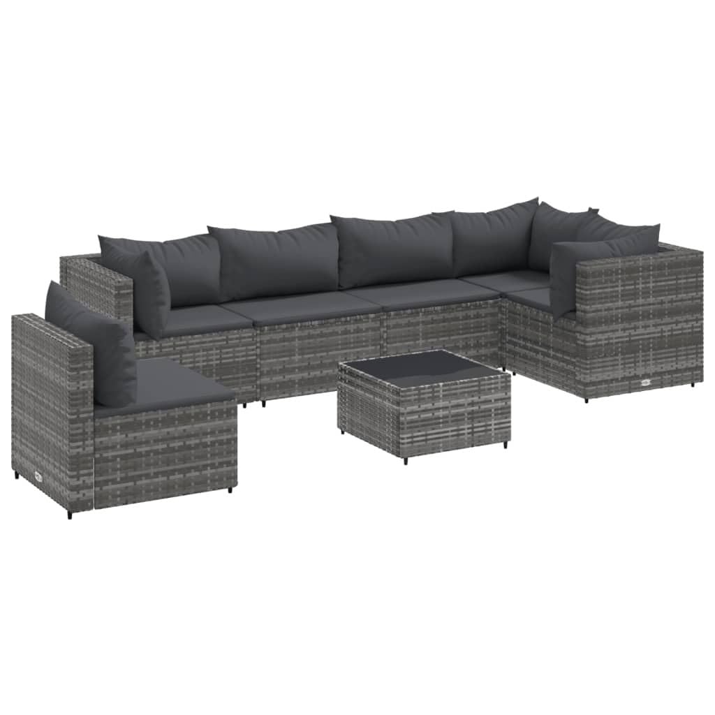 Comfortable and Stylish 7 Piece Patio Lounge Set with Cushions