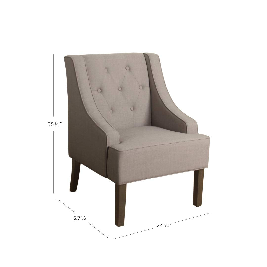 Home Decor | Upholstered Tufted Swoop Arm Accent Chair