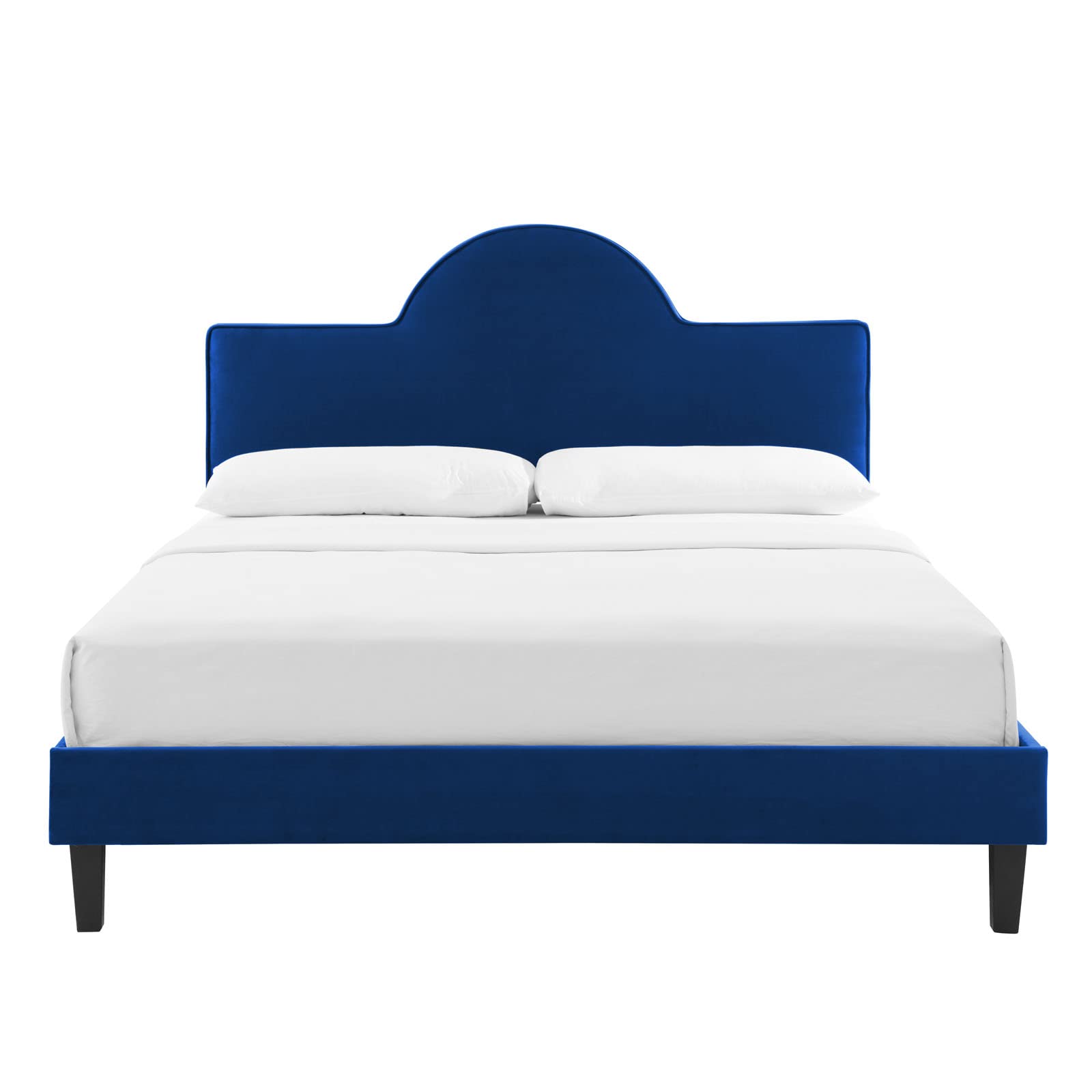 Performance Velvet King Bed in Navy Platform