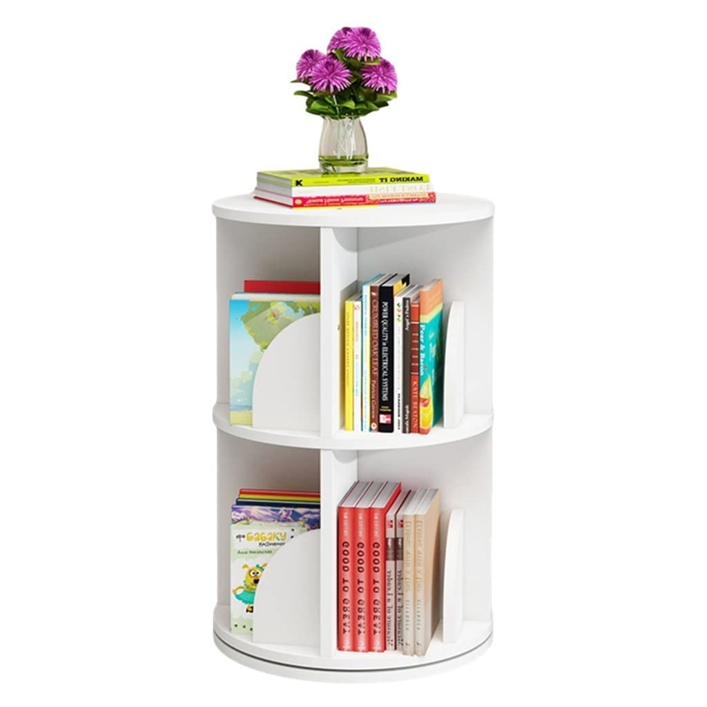 JOZZY Bookshelf,MDF Rotating Kids Floor Standing Book Height Adjustable in Reading Assemble The