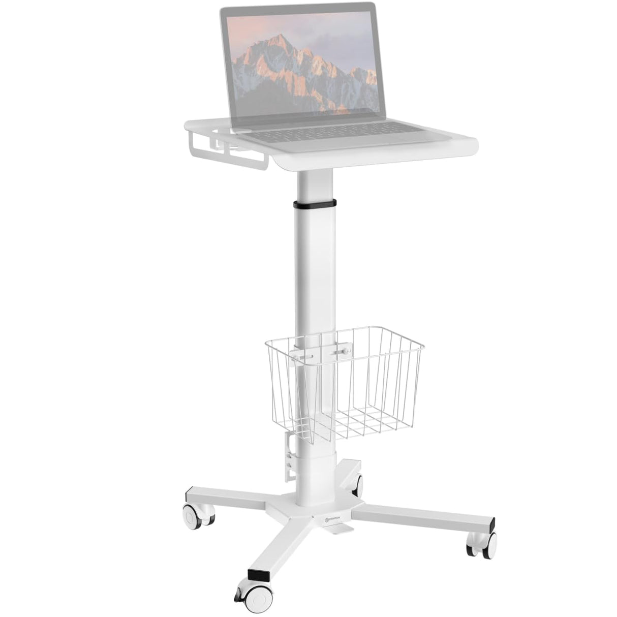 Mobile Laptop Cart on Wheels with Load up to 17.6 lbs, Rolling Side Table Adjustable