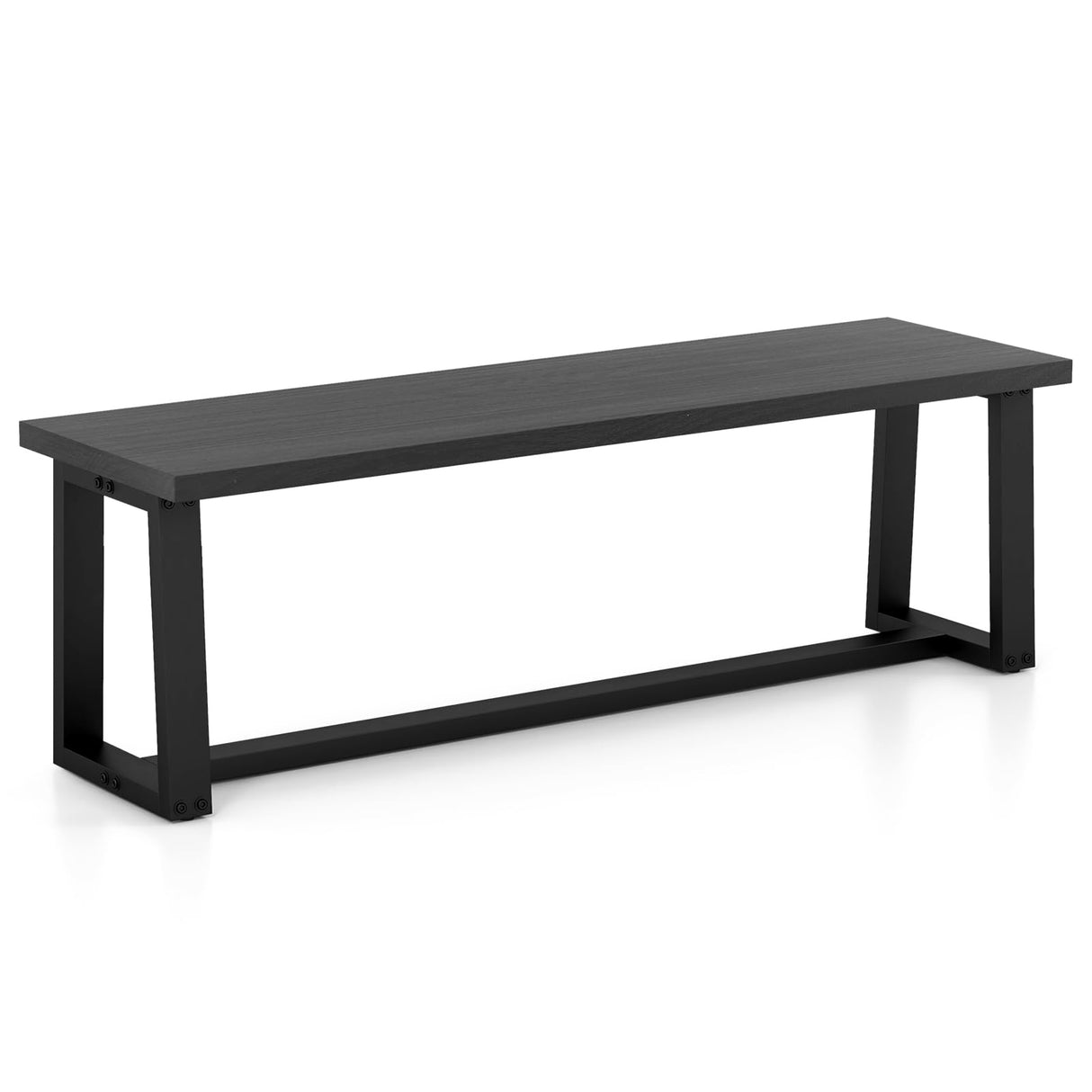 56.5" L Wood Dining Bench, Industrial Table Bench w Metal Frame