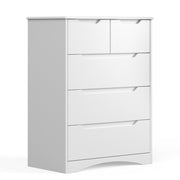 5 Drawers Chest, White Dresser for Bedroom with Large Storage Capacity