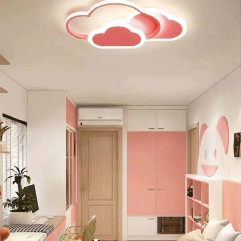 Cloud Ceiling Light with Remote Control - Dimmable LED Fixture for Kids Room