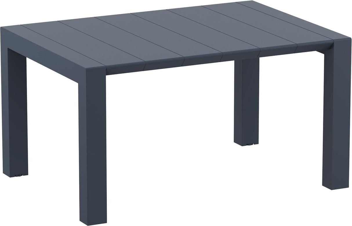 Compamia Vegas 55" Extendable Patio Dining Table in Dark Gray, Commercial Grade