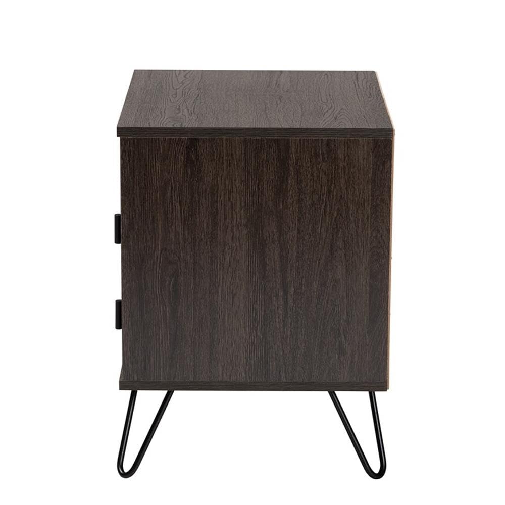 Rose Gold-Tone Finished Metal 2-Drawer Nightstand