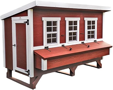 Farmhouse XL Chicken Coop for Up to 20 Chickens - Nesting Box