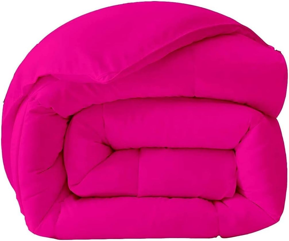 Hot Pink 1 PC Stitched Comforter-500 GSM Fill Power Premium Cotton Lightweight Palatial