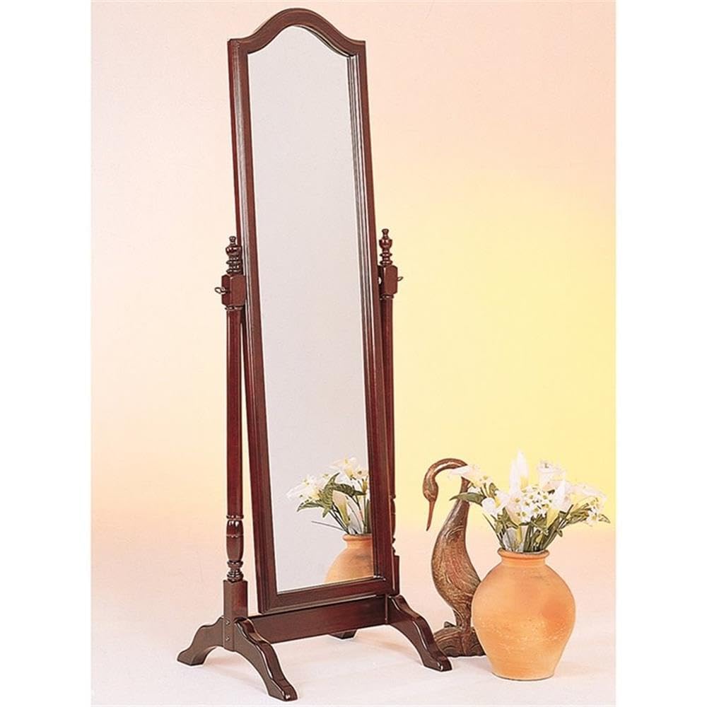 Traditional Wood Arched Top Cheval Mirror