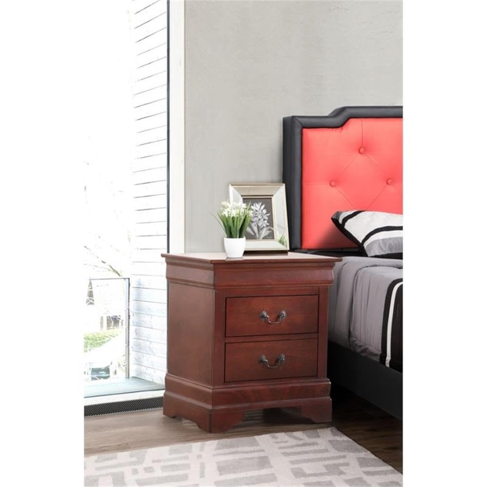 Louis Phillipe 2 Drawer Nightstand in Cherry
