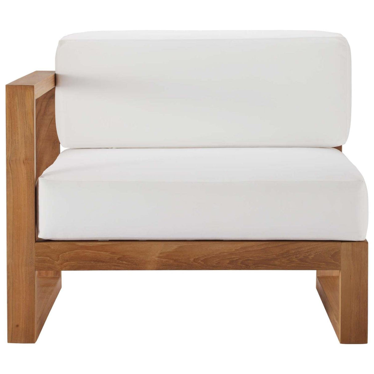 EEI-4124-NAT-WHI Upland Patio Teak Wood Left-Arm Chair, Natural White