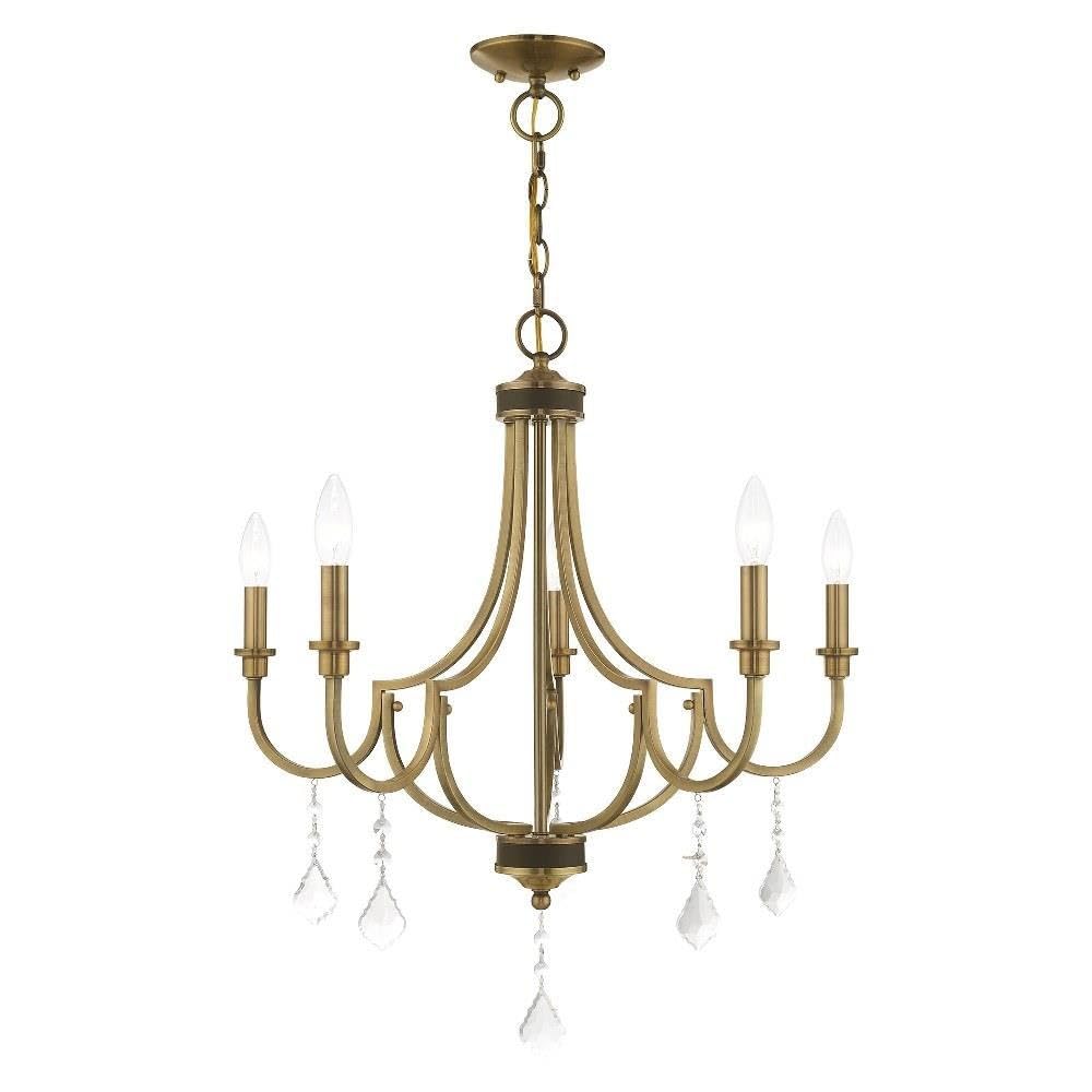 Lighting 5 Lt Antique Brass Chandelier