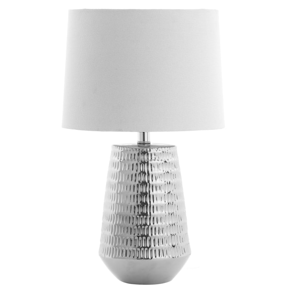 Lighting Collection Stark Plated Silver 28-inch Bedroom Living Room Home Office