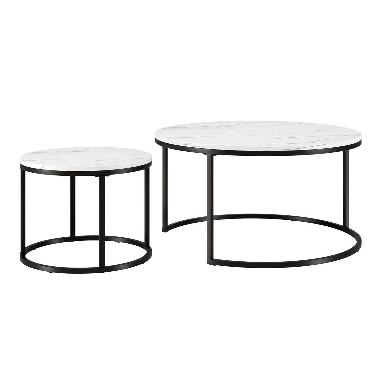 Watson Coffee Table, 35" and 22" Wide, Black/White