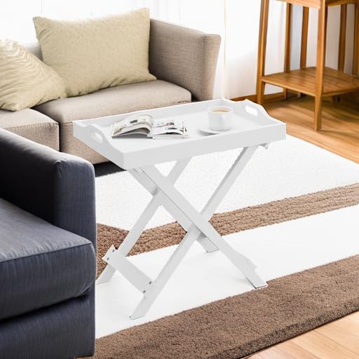 FlexServe Folding TV Tray Table with Removable Tray Top – Modern Side Table
