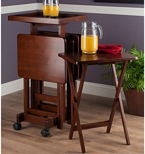 Wood Dylan 5-Piece Oversize Snack Table Set (Solid Wood Brienda)