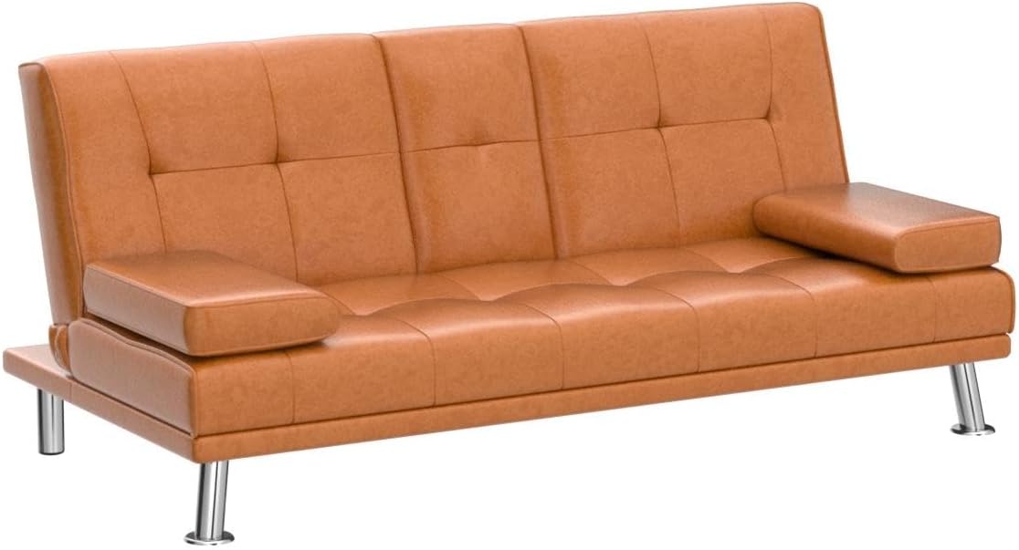 Low Profile Design: Convertible Folding Futon Sofa Bed Sleeper Couch for Living Room