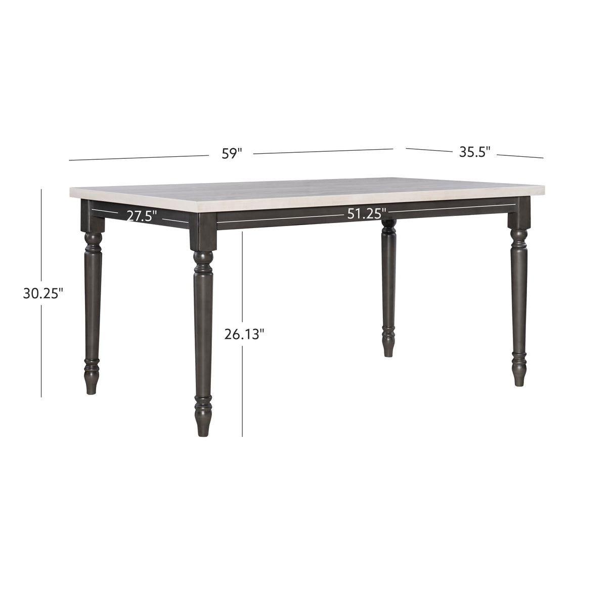 Top Willow Dining Set, Dark Grey & Smokey White