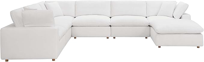 Commix Down-Filled Overstuffed Upholstered 7-Piece Sectional Sofa
