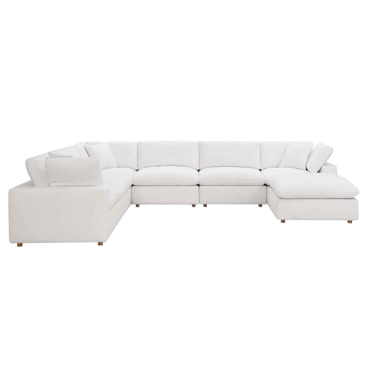 Commix Down-Filled Overstuffed Upholstered 7-Piece Sectional Sofa