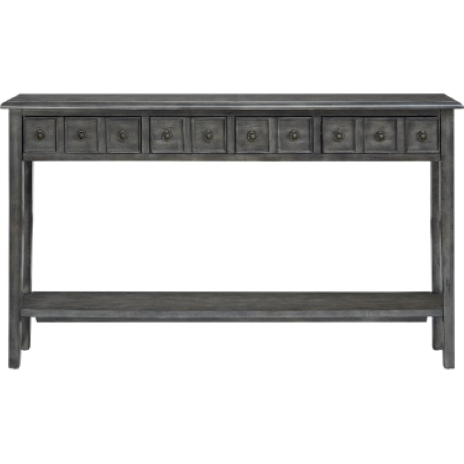 Linon Sadie Long Wood Console Table in Gray