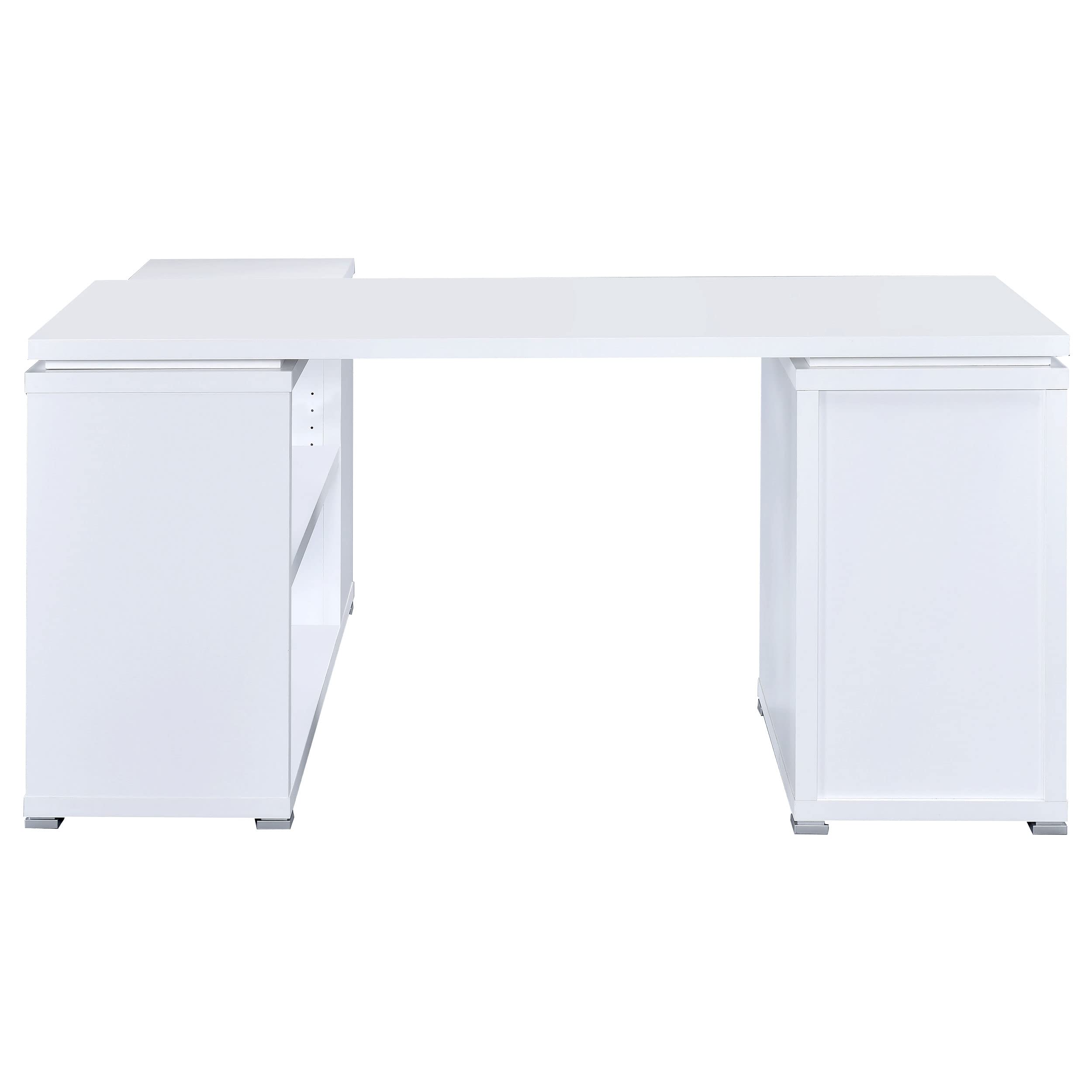 Yvette L-Shape Desk, White