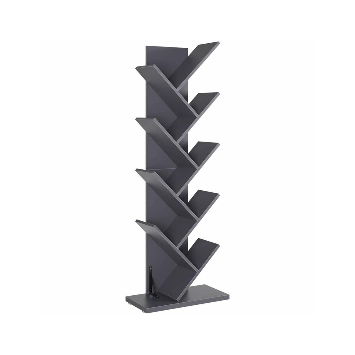 SUNESA Bookshelf Wooden Bookshelf Floor Standing Bookcase Tree-Shaped Bookshelf, 8 Layers, Iron Gray, Bookshelf Shelf, Used for Home Office. Freestanding Bookshelves Tree Bookshelf