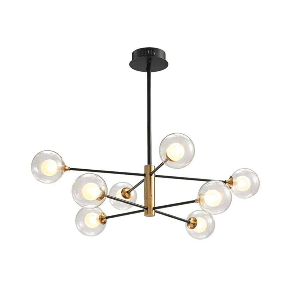 Lighting Modern Chandeliers with Clear Glass Globe Shade 8 Lights