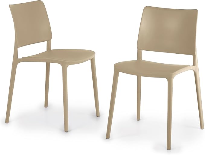 Maiori Modern Stacking Plastic/Resin Patio Dining Side Chair Indoor/Outdoor