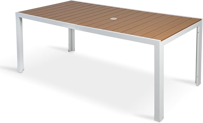 Outdoor Dining Table for 6-8 Person, 71" Rectangular Patio Dining Table