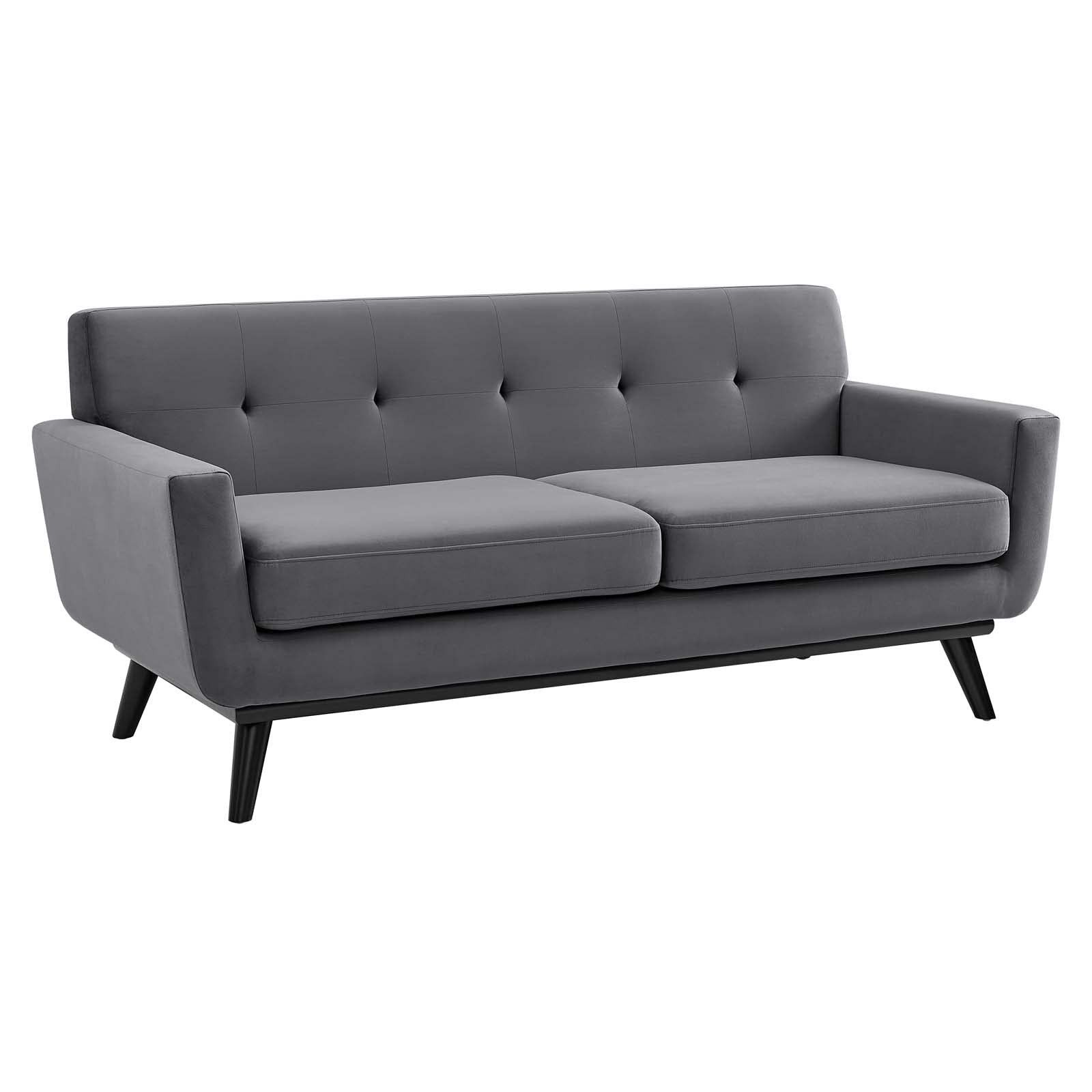 Engage Performance Velvet Loveseat, Gray