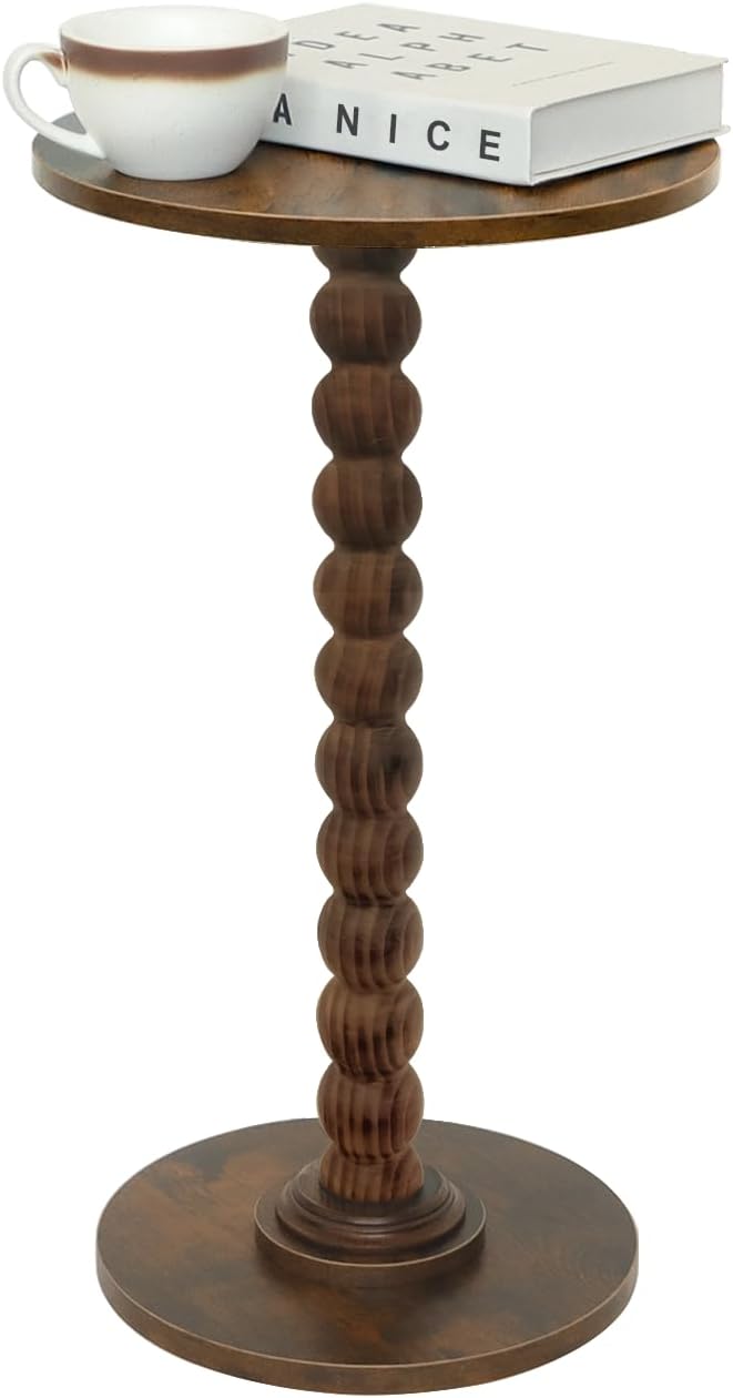 Round Side Table, Small Drink Table for Small Spaces, Modern Accent End