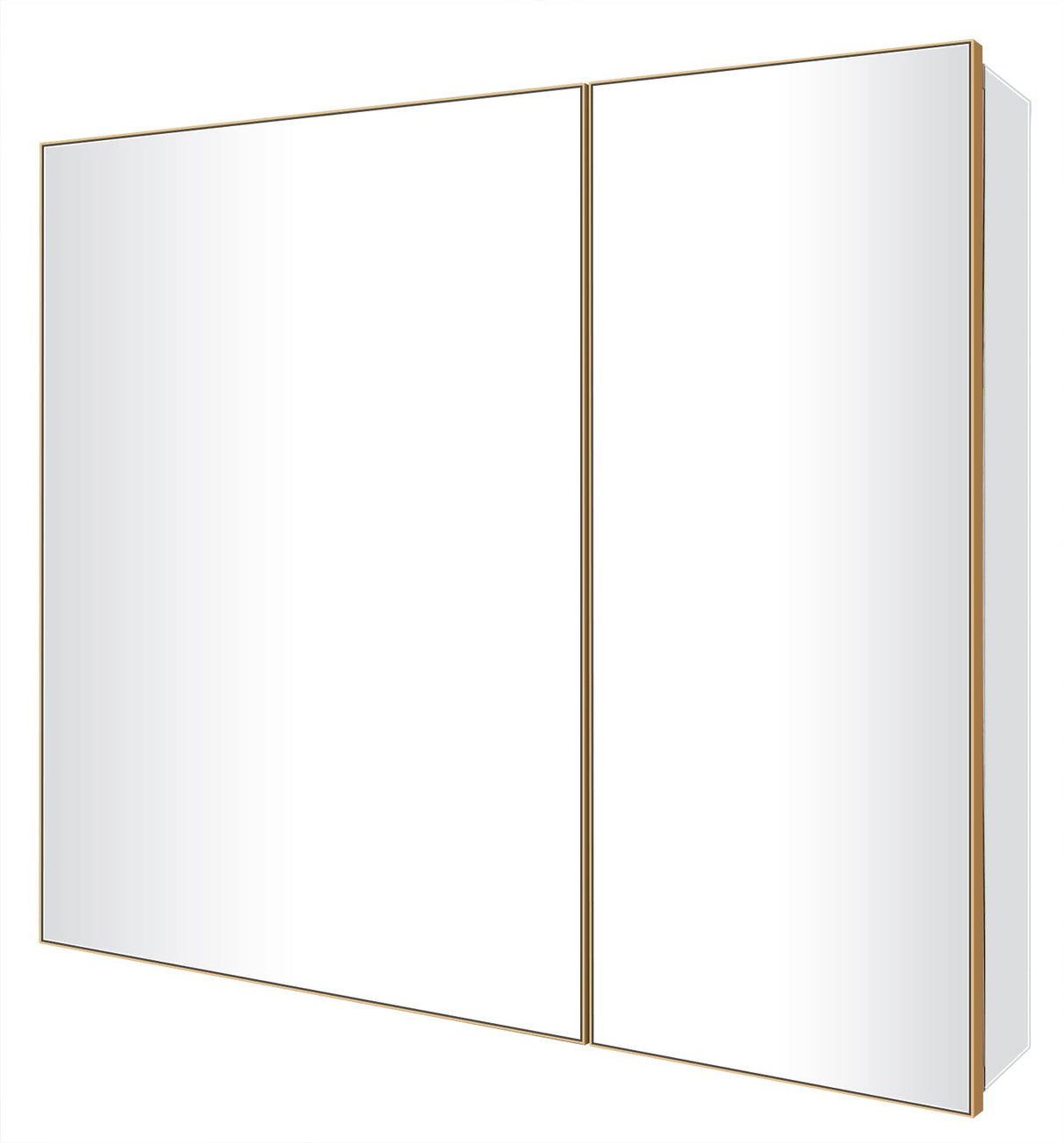 Bathroom Medicine Cabinet with Farmhouse Gold Metal Framed 26(H) x30(W) Inches