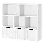 Toy Storage Organizer with 3 Movable Drawers, Floor Storage Cabinet Toy Chest