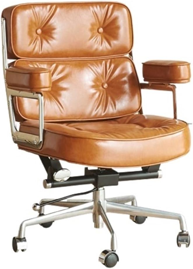Ergonomic Office Chair, Executive Office Chair Genuine Leather Light Luxury Home \