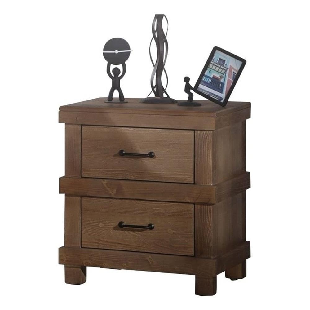Furniture Adams Wood Nightstand in Antique Oak