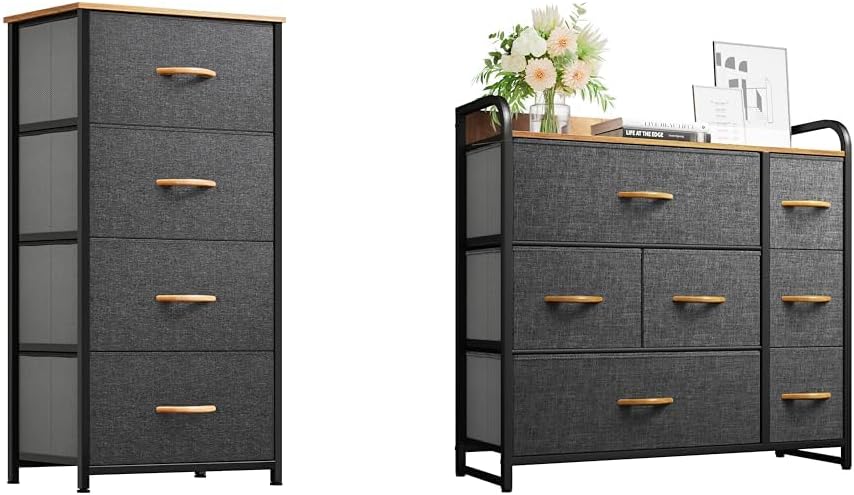4-Drawer Dresser Storage Tower and 7-Drawer Dresser Storage Tower