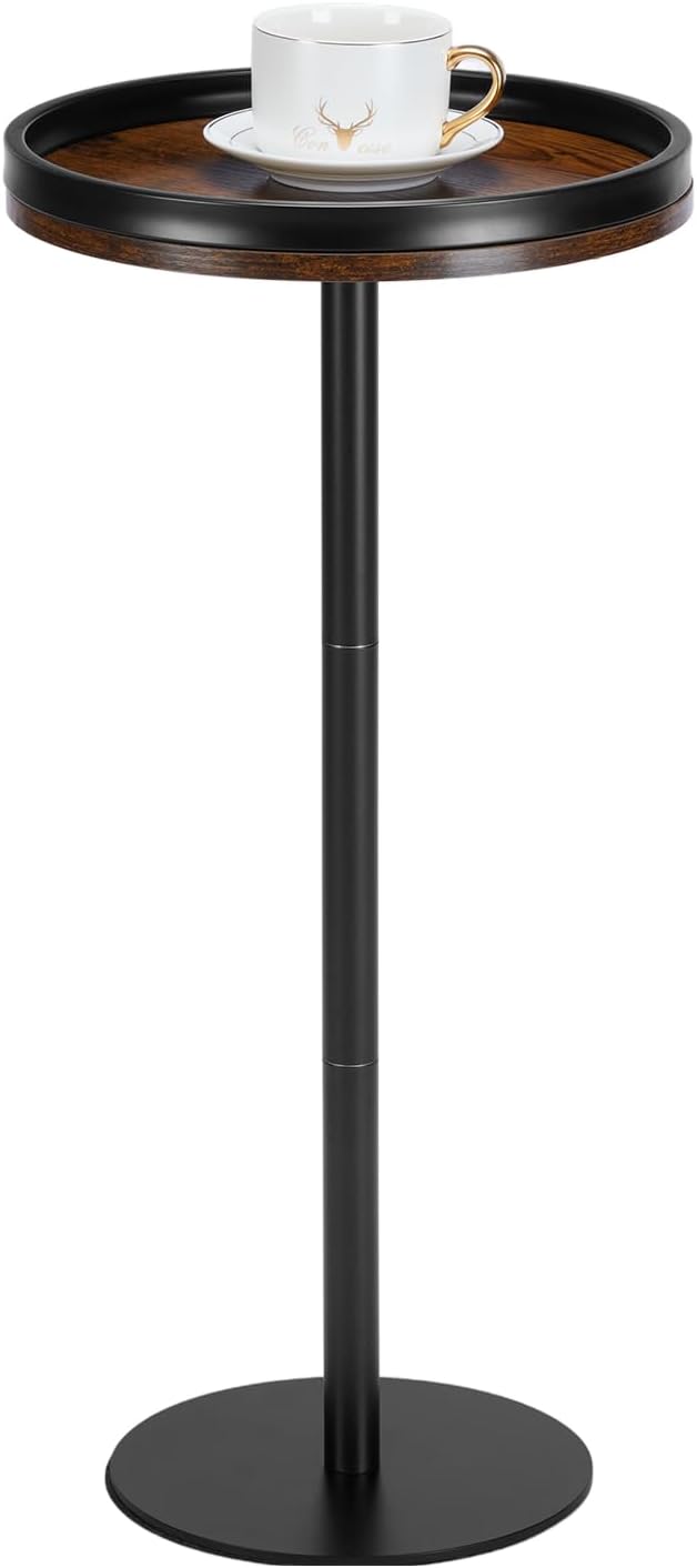 Round Drink Table,Small Pedestal Table,Small Round Side Table for Small Spaces