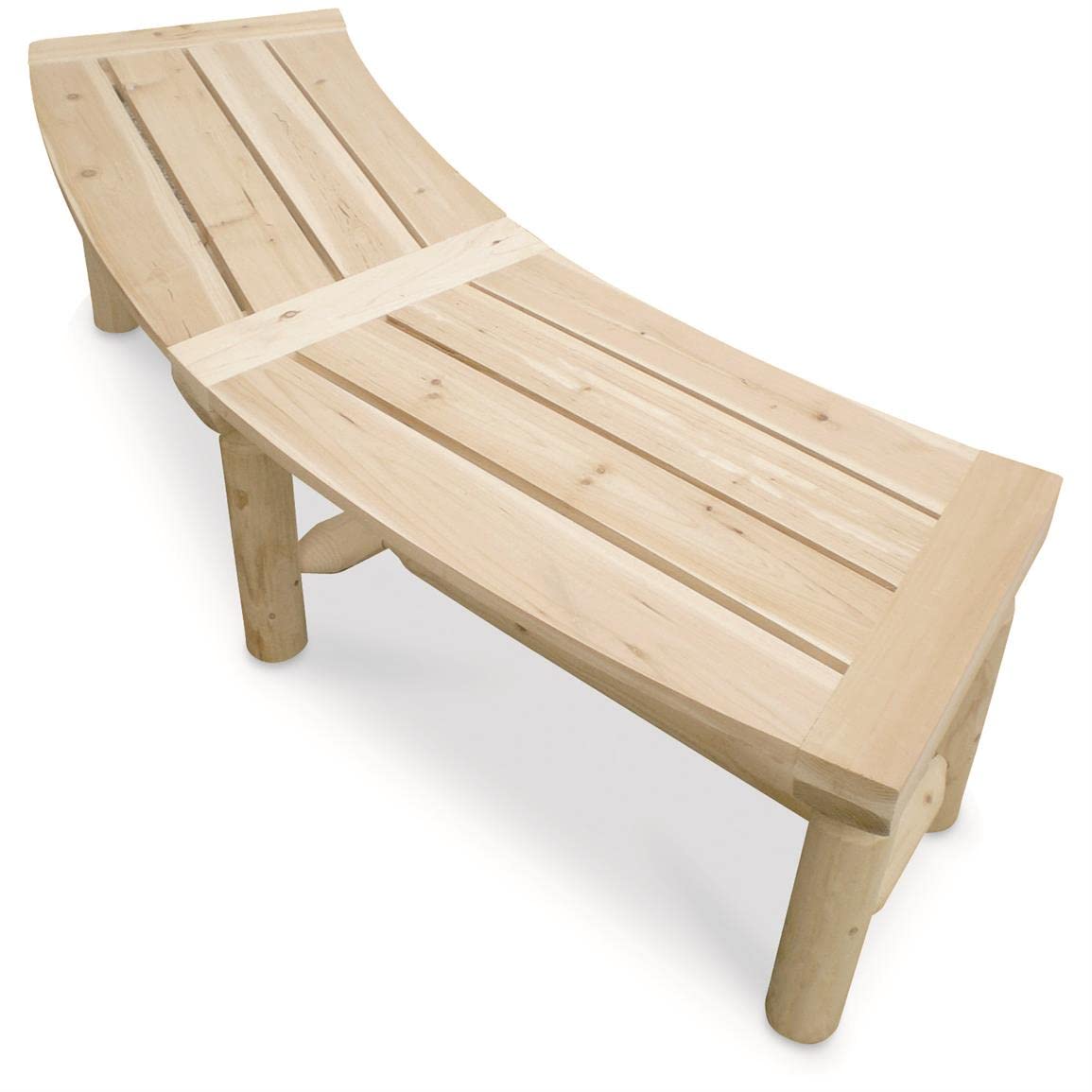 Curved Fire Pit Bench, Wood Log Bench Seat, Outdoor, Backyard, Rustic